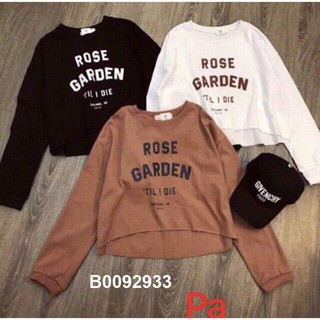 Áo croptop tay dài Rose Garden