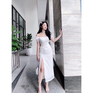 Đầm dự tiệc eo nhún chuổi