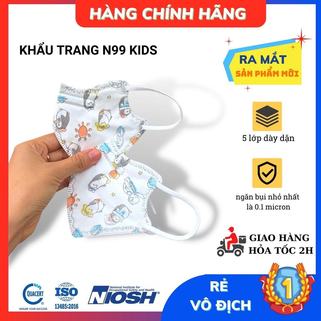 Khẩu Trang Trẻ Em 6D TM95 2.5PM, Khẩu trang N95 Cho Bé Từ 3 đến 12 tuổi chính hãng Tuấn Minh/Q6