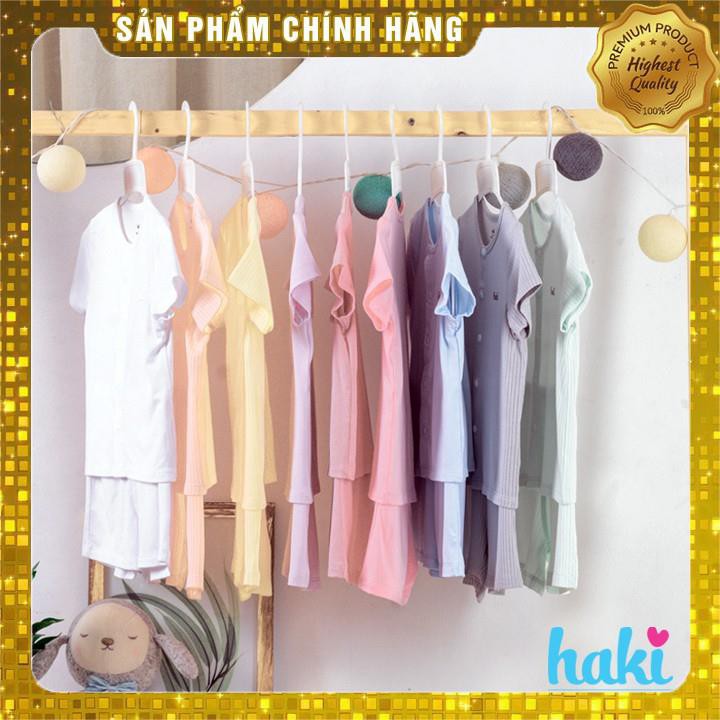 [Hàng VNXK] Bộ quần áo cộc tay cài giữa cho bé tới 3 tuổi vải tre xuất khẩu HAKI BB001 - Tím (ảnh thật 100%)