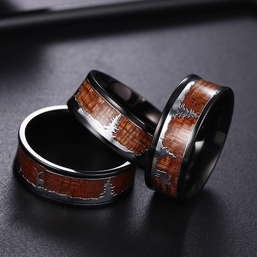 Nhẫn Gỗ Hình Tuần Lộc Giáng Sinh Mới