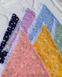 Scrunchie và bandana hoa cúc mùa hè