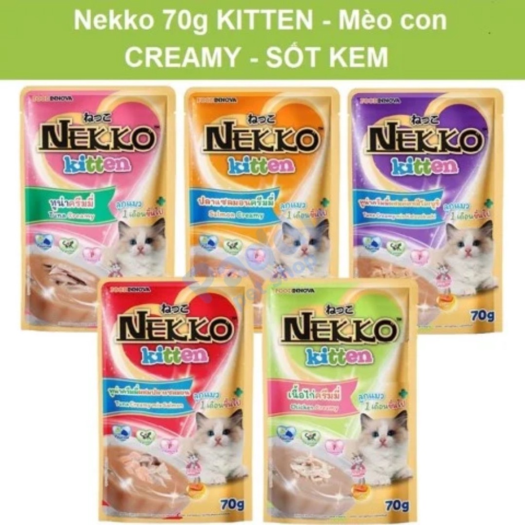 Pate Nekko Kitten 4 Vị Gói 70G Hàng Nội Địa Thái,Pate cho mèo con - Nàng Meow