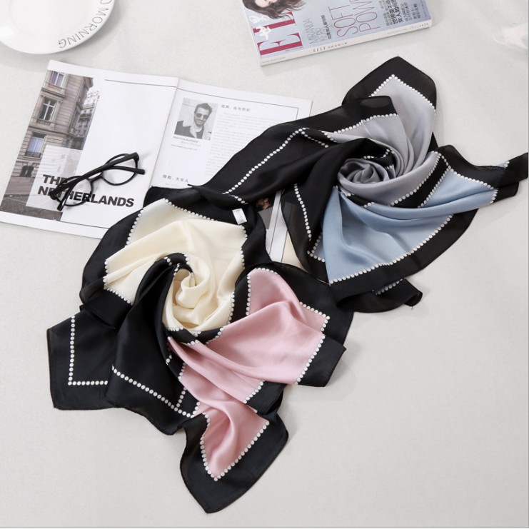 Khăn turban nữ, khăn thắt nơ lụa silk nhiều màu