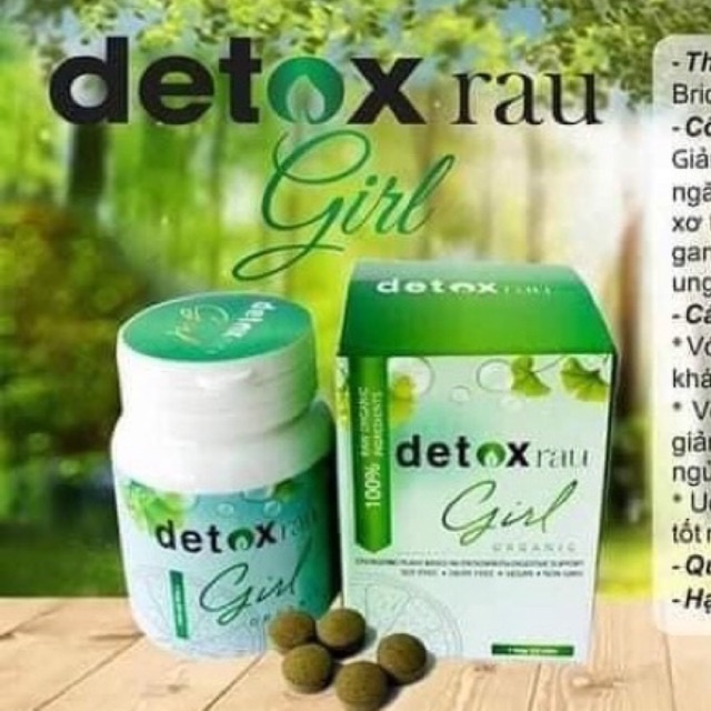 Viên uống giảm mỡ bụng Detox -rau -xanh -Girl chính hãng