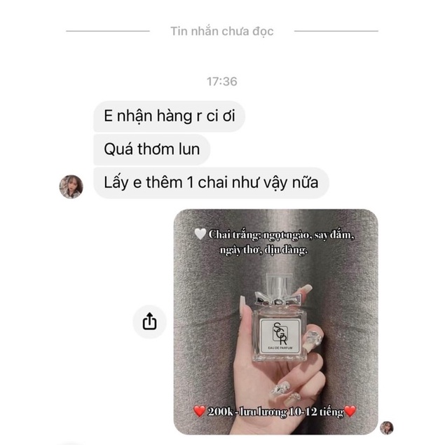 Tinh dầu Nước hoa tem Trắng Sugary Perfume