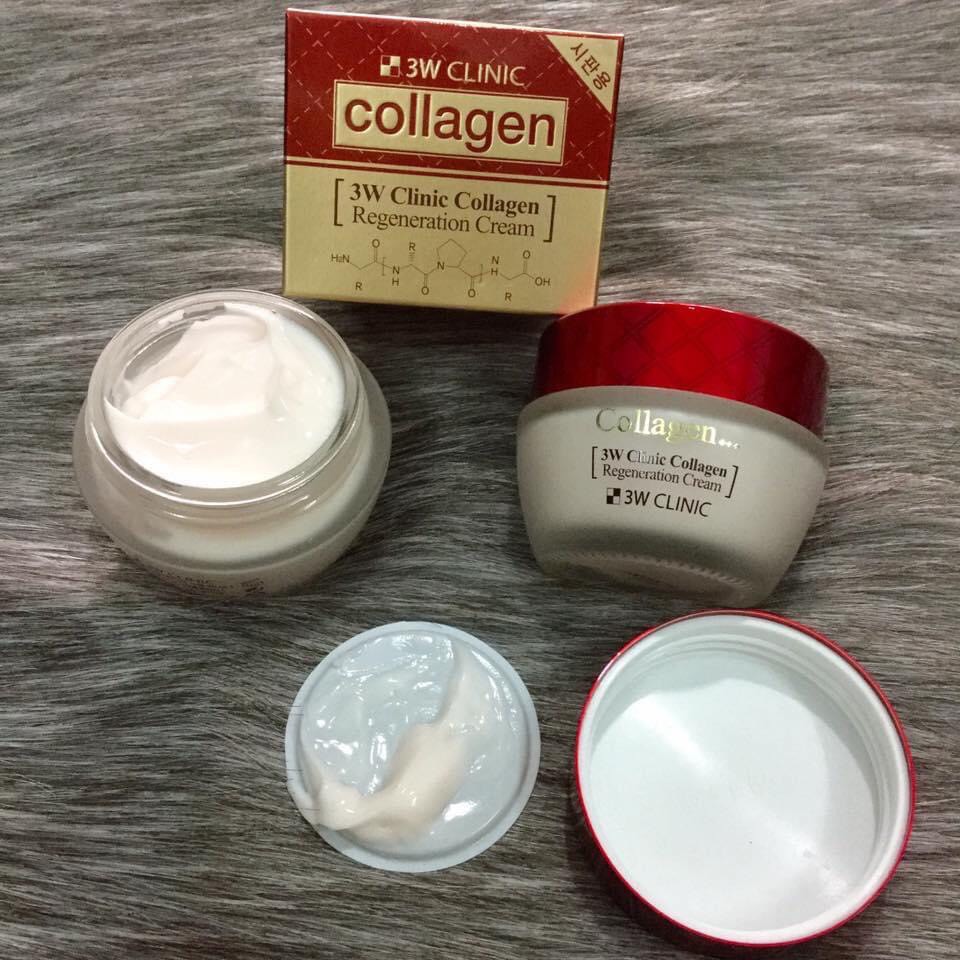 Kem dưỡng trắng da săn chắc chống lão hóa Collagen 3W Clinic Hàn Quốc 60g giúp da trắng sáng mềm mịn tự nhiên