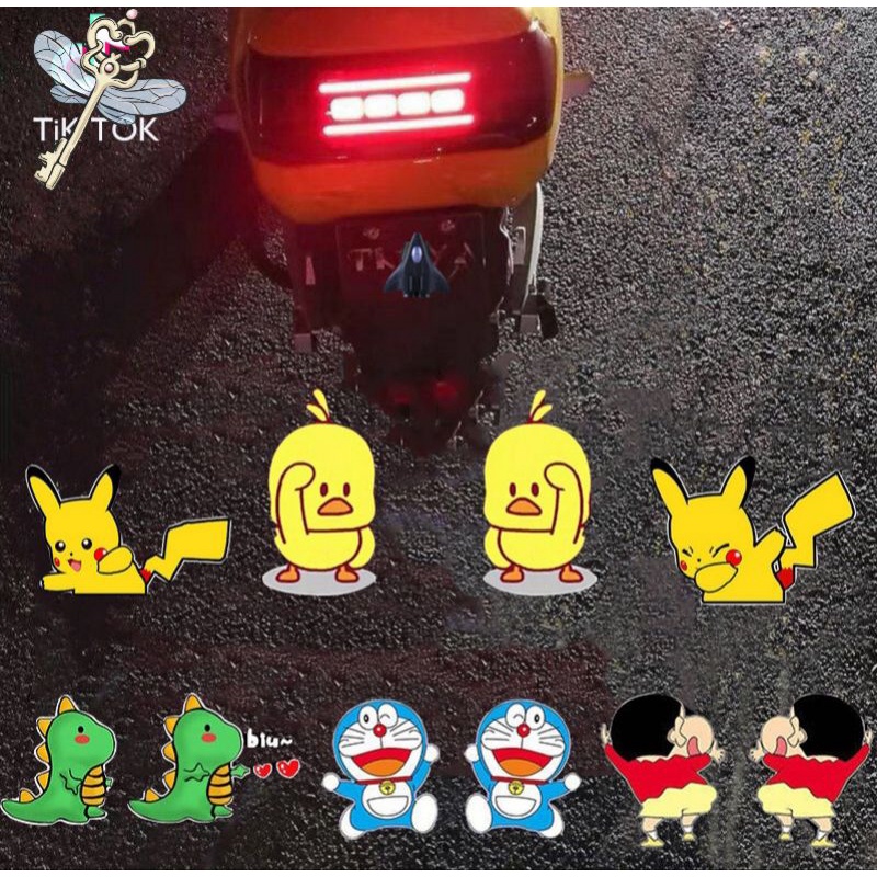 Đèn Led Pikachu hình động gắn đuôi Xe máy,gắn cửa ô tô , Đèn trang trí Xe máy ô tô