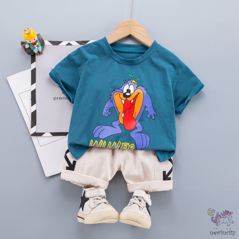 Set Áo Thun Tay Ngắn &amp; Quần Short Dành Cho Bé Trai