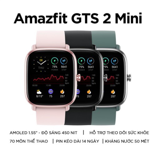 Đồng hồ Amazfit GTS 2 Mini, Đồng hồ thông minh Amazfit GTS 2 mini- Bản quốc tế - Bảo hành 12 tháng Digiworld