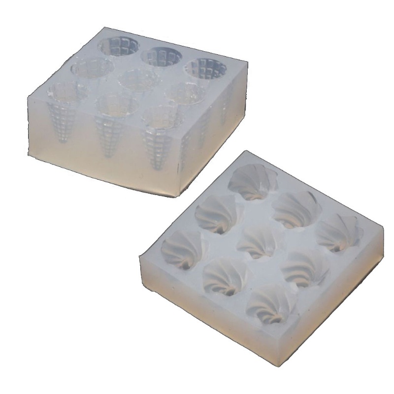Khuôn làm mặt dây chuyền hình kem ốc quế 3D mini bằng nhựa resin