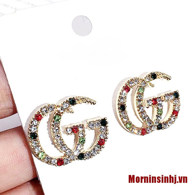 ✨Morninsinhj 1 Pair G Earrings Initial Letter Earrings Pearl Stud Earrings Alphabet Letter