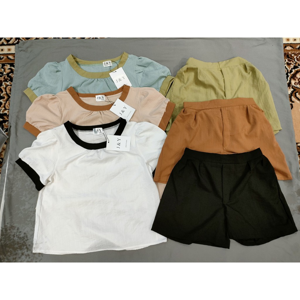 Bộ đũi, set đũi viền basic tay phồng cho nữ freesize nhẹ nhàng sang trọng b03