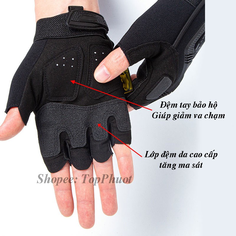 Găng tay nam nữ cụt ngón Mechanix Cao cấp chống nắng đi xe đạp xe máy đi phượt