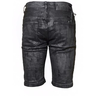 Jeans short Biker khoá ngang WAX