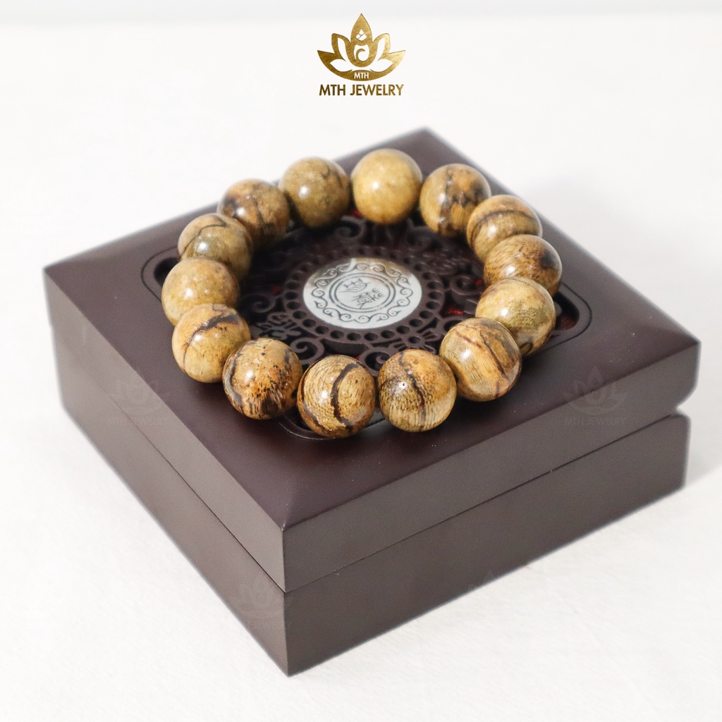 Vòng Tay Trầm Hương MTH JEWELRY Trầm Tốc Bông Size 18mm Trầm Tốc Việt Tự Nhiên | Mộc Trầm Hương
