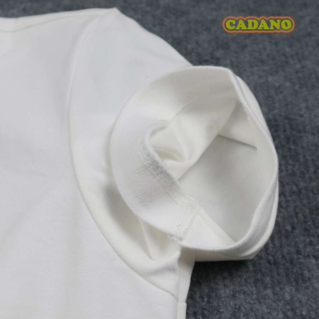 Áo polo nam, thương hiệu CADANO, thêu họa tiết, vải cotton co giãn màu trắng trẻ trung,  dòng Cao Cấp CAD001 | BigBuy360 - bigbuy360.vn