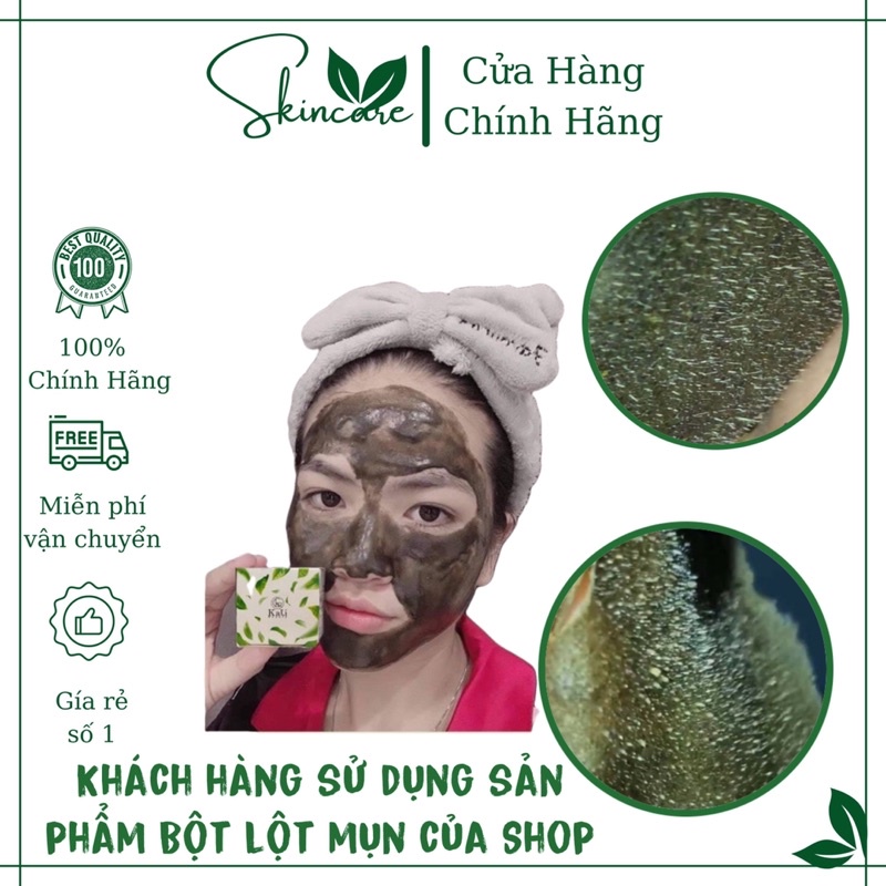 2 Hộp size lớn bột lột mụn matcha trà xanh lột mụn tận gốc, cung cấp collagen cho da