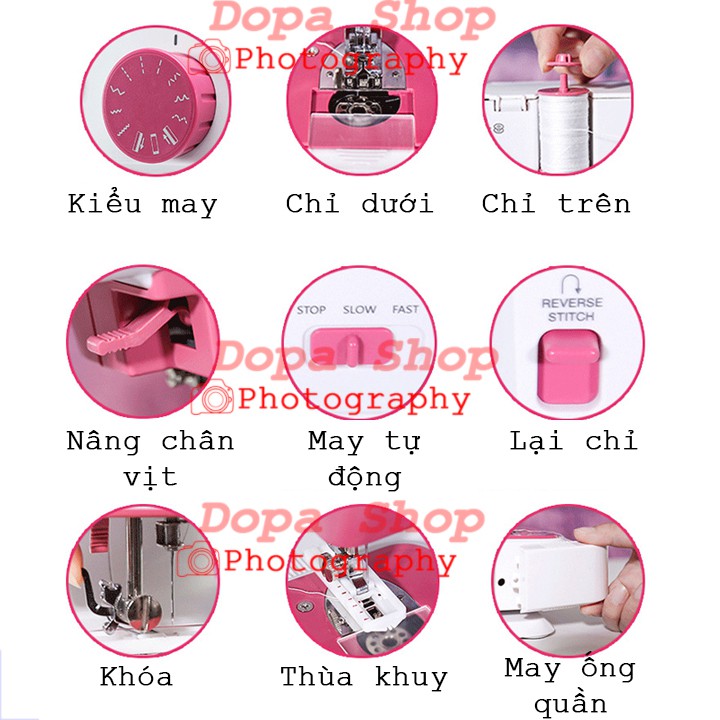 Máy may mini gia đình cao cấp xuất xứ Nhật Bản siêu bền - bảo hành 24 tháng (dopa)