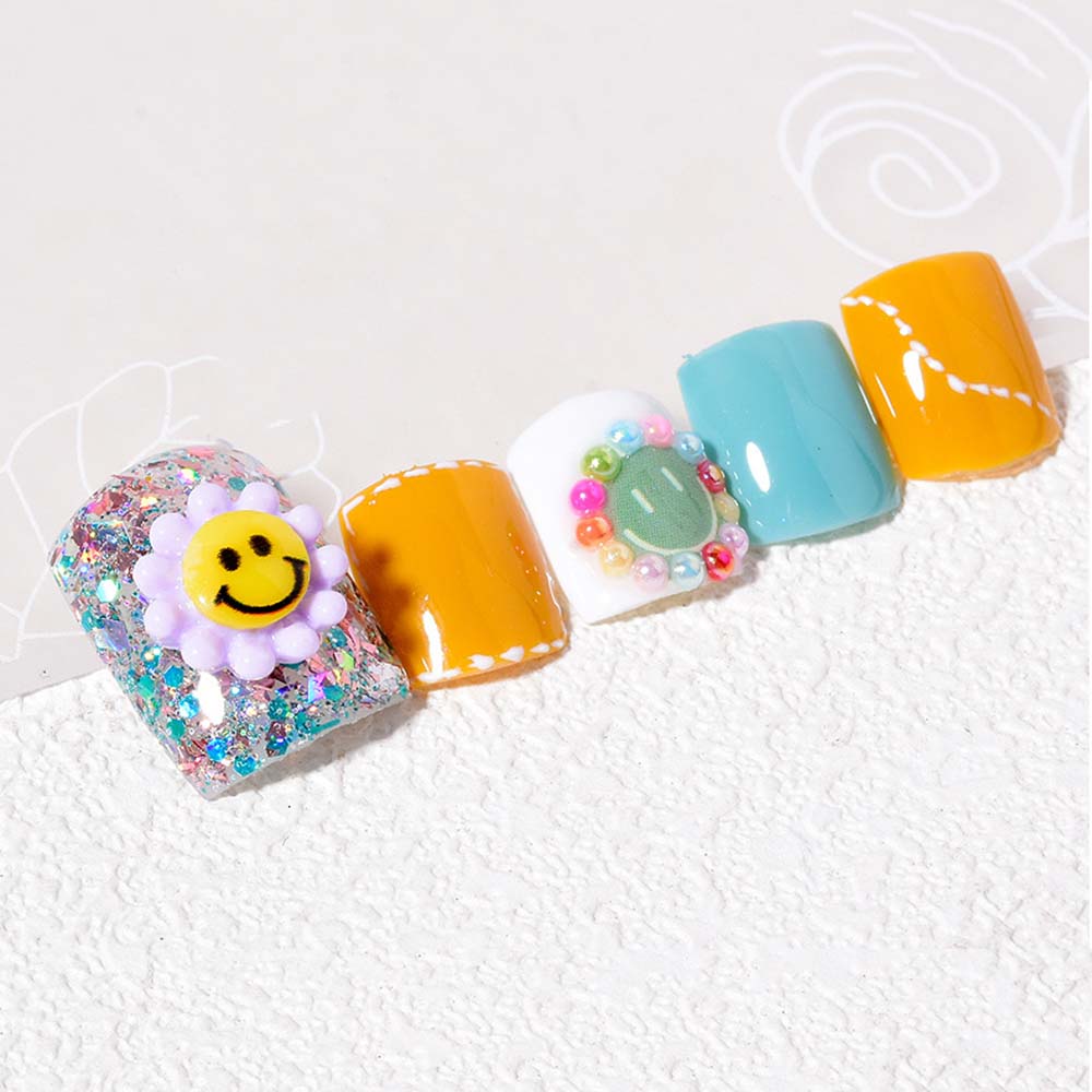 [Hàng mới về] Mặt Phụ Kiện Trang Trí Móng Tay Hình Hoa Hướng Dương Nhiều Màu Dễ Thương