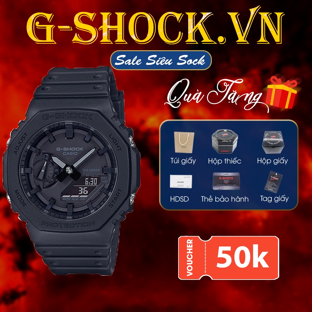 Đồng Hồ Nam GA-2100DR Full Phụ Kiện - Đồng Hồ Thể Thao Chống Nước Chống Va Đập Chạy Full Kim , Auto Light