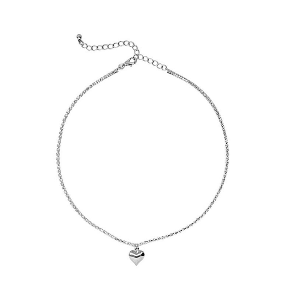 Dây chuyền hợp kim mặt trái tim đính đá đáng yêu cho nữ