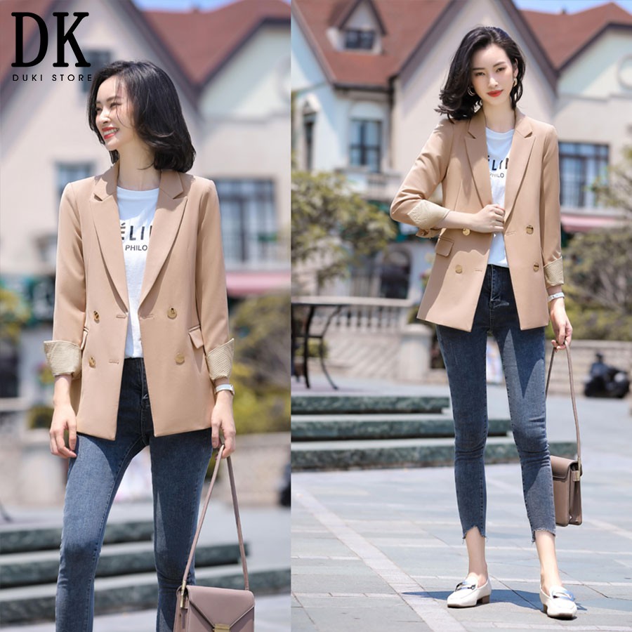 GIẢM 40% Áo Vest Nữ Blazer 2 lớp kiểu dáng dài Hàn Quốc cực sang - DUKI STORE