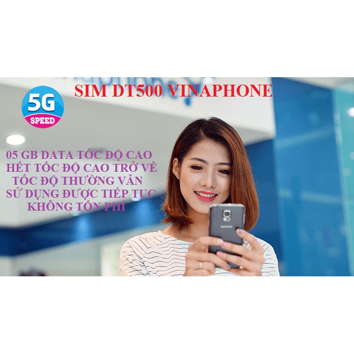 SIM 4G Vinaphone TỐC ĐỘ CAO D500 VÀ D500T 05GB  01 NĂM XÀI TẸT GA KHÔNG LO NẠP TIỀN