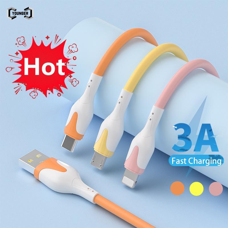 Cáp Sạc Nhanh 3A Cổng Usb/Type c Chất Liệu Silicon Bền Và Mềm Mại