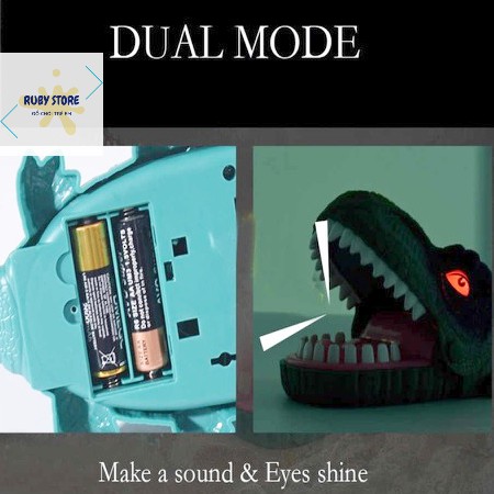 ĐỒ CHƠI KHỦNG LONG / CÁ SẤU 3D CẮN TAY CÓ ĐÈN & ÂM THANH