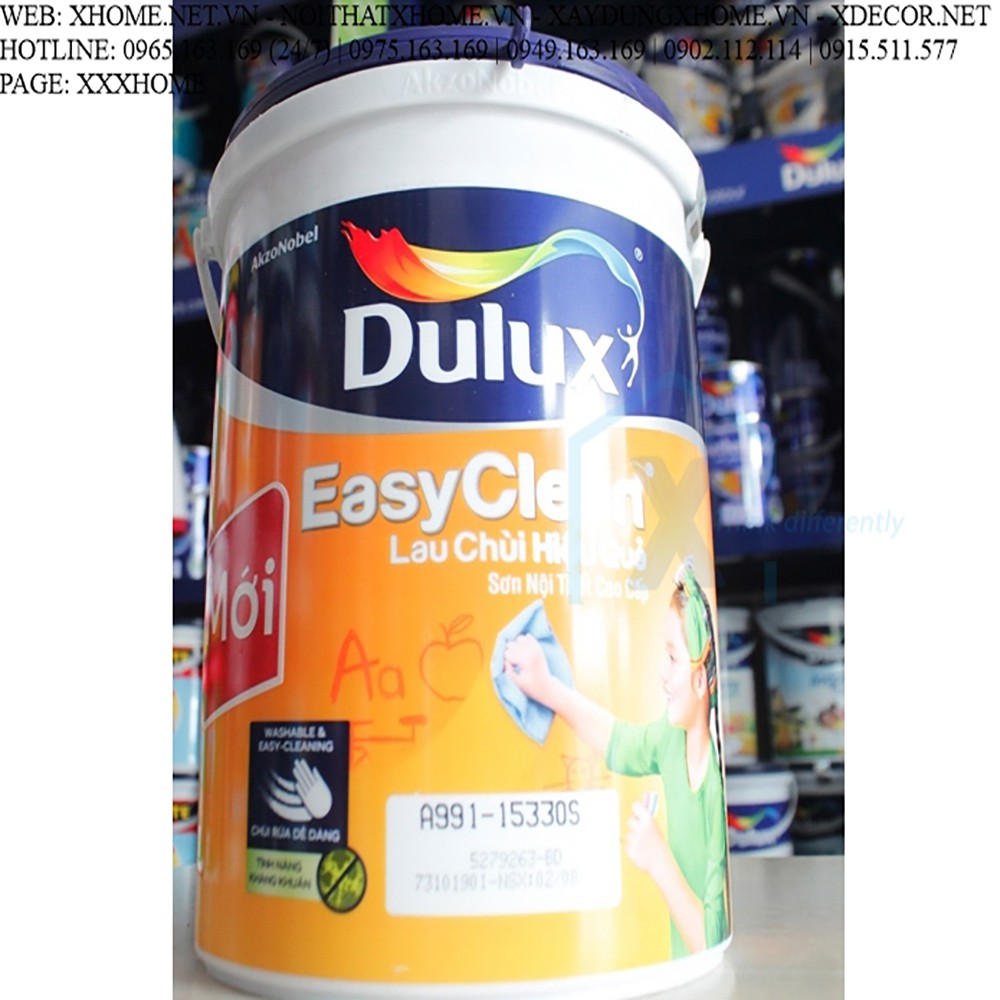 X HOME - Sơn DULUX Easyclean Lau Chùi Hiệu Quả Bề Mặt Bóng💥NHẬN HÀNG TẠI NHÀ MÁY💥Giao hàng Toàn quốc - Chiết khấu cao