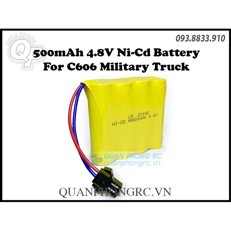 Pin Aa 500mAh 4S 4.8V Ni-Cd Battery For C606 RC Jeep Cars