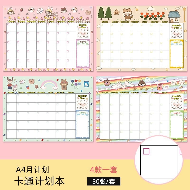 Thời Khoá Biểu Cute, Dễ Thương, Bảng Lên Kế Hoạch Lịch Trình