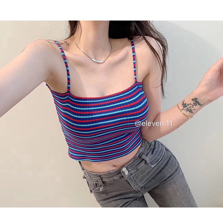Áo croptop hai dây kẻ sọc dáng ôm quyến rũ | BigBuy360 - bigbuy360.vn