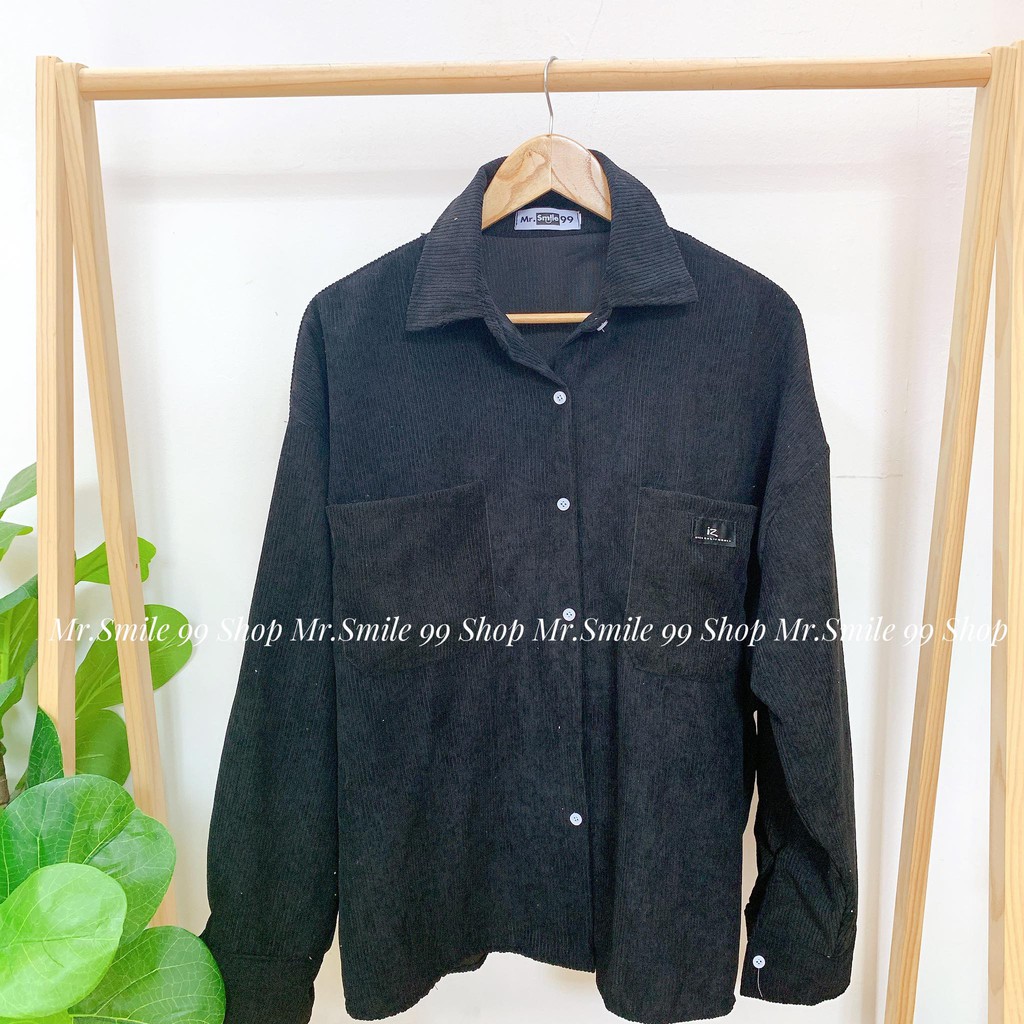 [Hình Thật] Áo Sơ Mi Nhung Tăm/ Nhung Gân Kupi tay dài Nam/Nữ Unisex Mr Smile 99 Shop | BigBuy360 - bigbuy360.vn