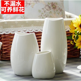 Bình Hoa Bằng Gốm Sứ Trắng Kiểu Dáng Đơn Giản Hiện Đại