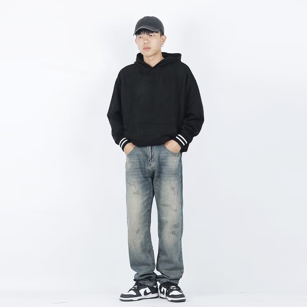 Quần Jean Trơn Oversize Thời Trang Hàn Quốc Cá Tính Dành Cho Nam / Size S-3XL