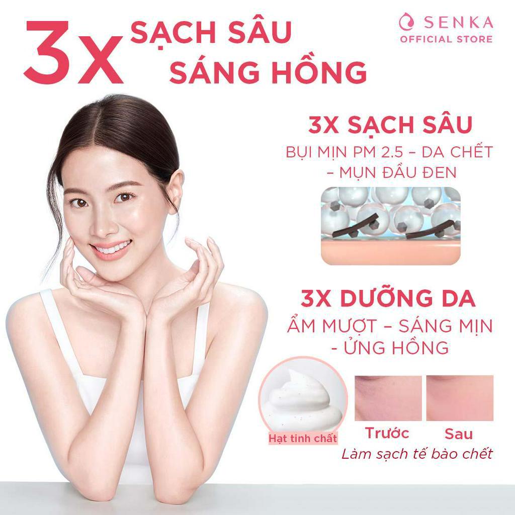 Sữa rửa mặt Sạch sâu Sáng hồng Senka Perfect Whip Berry Bright 100g