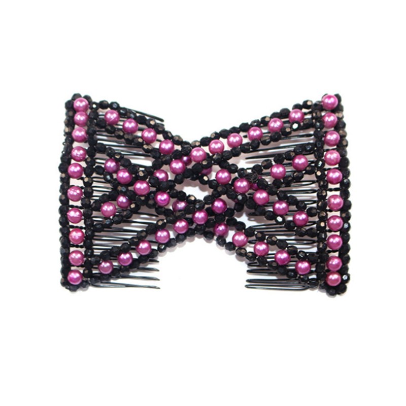 Lược kẹp tóc co giãn đính đá thiết kế sang trọng cho nữ