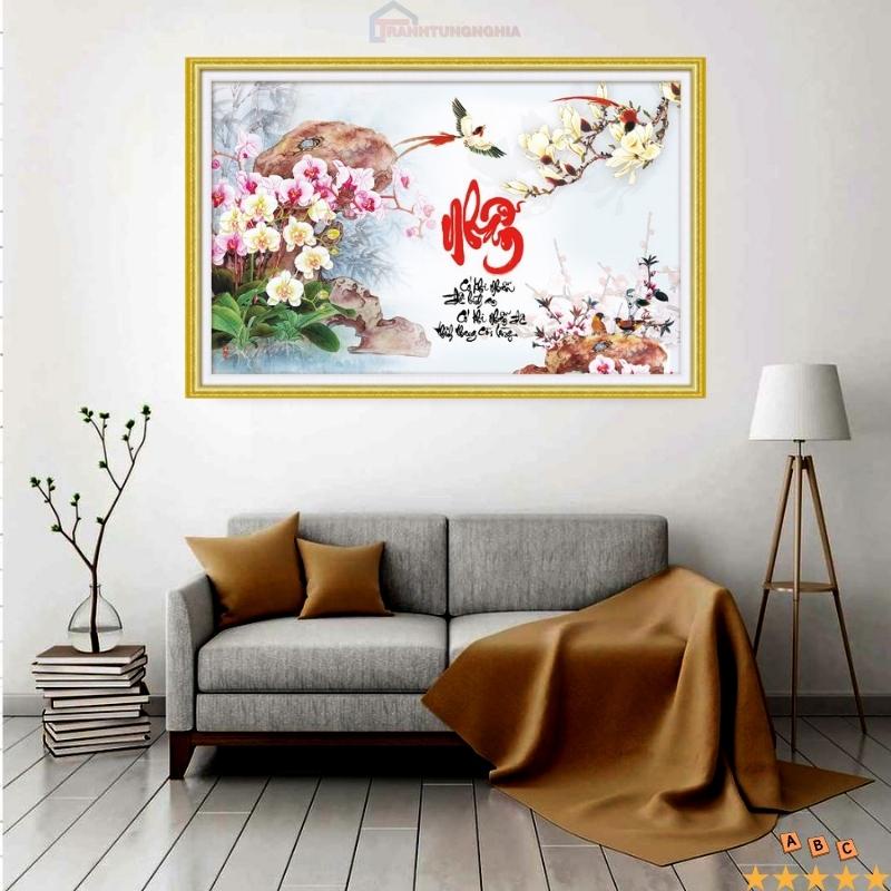 Tranh đính đá, tranh thêu chữ thập chữ nhẫn