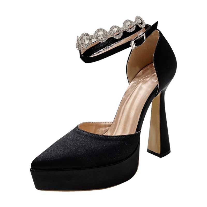 Giày Cao Gót Mũi Nhọn Đính Đá Thời Trang Cho Nữ Size 35-42