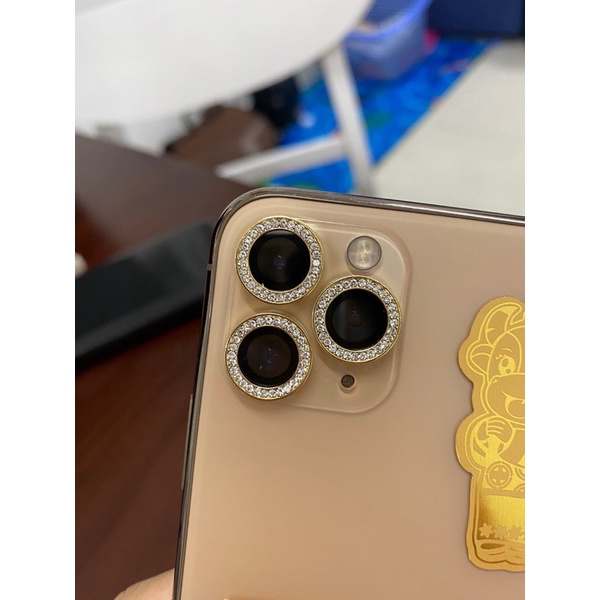 Bộ 3 dán mắt camera kim cương đính đá cho iPhone 13 mini, 13 Pro Max, 12 Pro Max, 11 Pro Max Titan 7 màu cực nổi bật