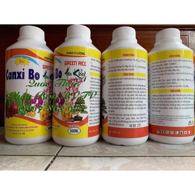 Canxi Bo Giúp Giữ Bộ Nụ, Hạn Chế Rụng Nụ, Lớn Trái Nhanh, Chống Nứt Trái