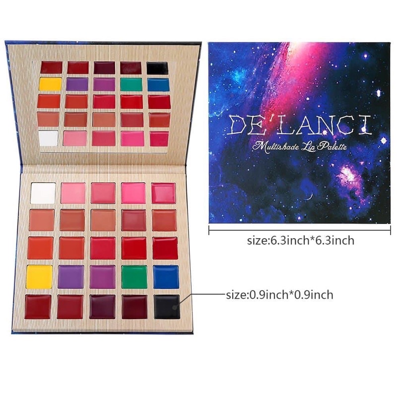 Bảng son Delanci 25 màu lì kèm gương