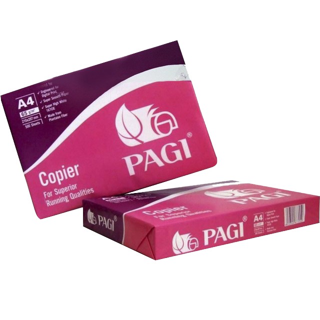 Giấy in văn phòng Giấy Photocopy Pagi A4 DL 65gms vỏ hồng