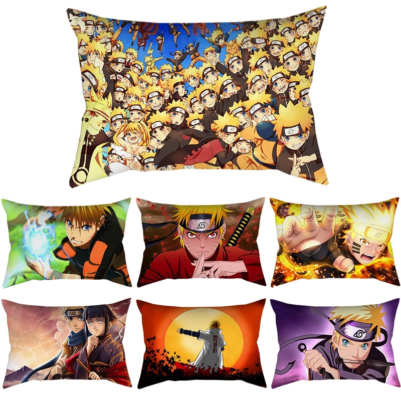 Vỏ gối in họa tiết nhân vật anime Naruto kích thước 50x30cm thời trang