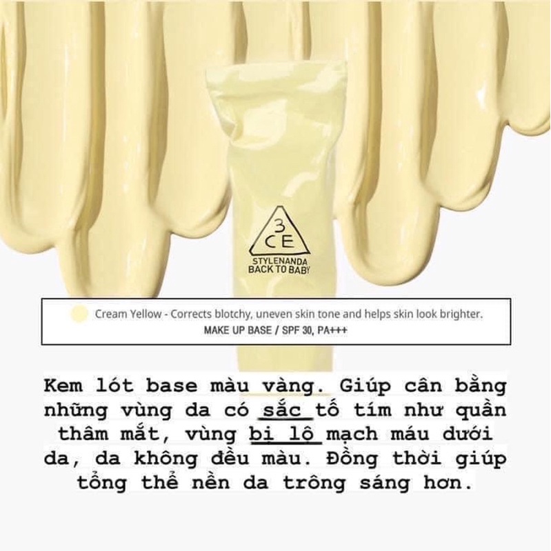 Kem lót Base Back to Baby 3CEm | BigBuy360 - bigbuy360.vn