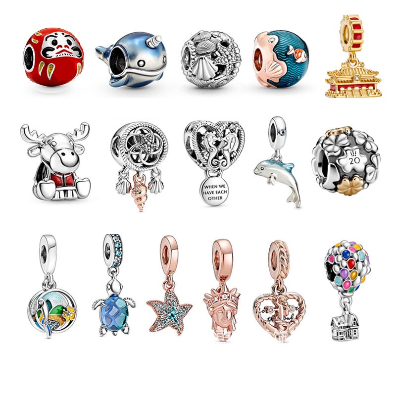 Vòng tay pandora dòng đại dương cá heo/ vỏ sò/ vòng bắt giấc mơ đính cườm DIY phong cách 2022 cho nữ