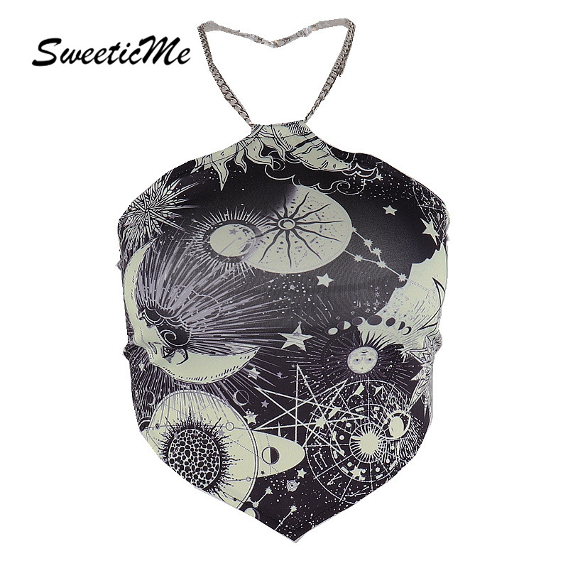 Áo Lửng Hai Dây In Họa Tiết Quyến Rũ Dành Cho Nữ 2021