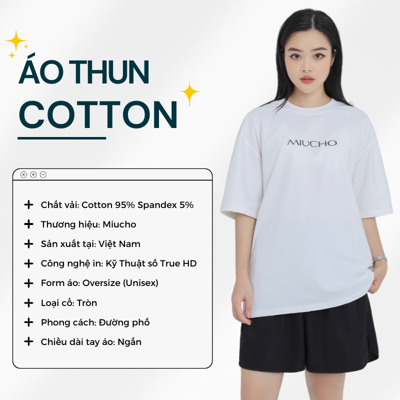 Áo thun nữ form rộng đẹp tay lỡ kiểu hàn quốc, áo phông nữ form rộng unisex vải cotton AT169 Miucho in hoạt tiết